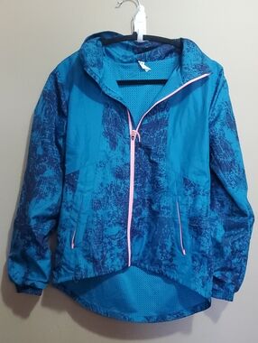 Under Armour Blue Windbreaker Jacket with Pink Trim Size Xs